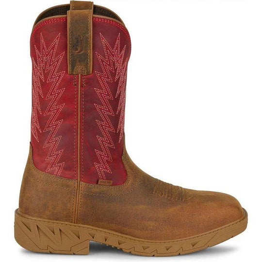 Justin Men's Markout 11" Steel Toe Western Work Boot - Brown - PD4071 7 / Medium / Brown - Overlook Boots