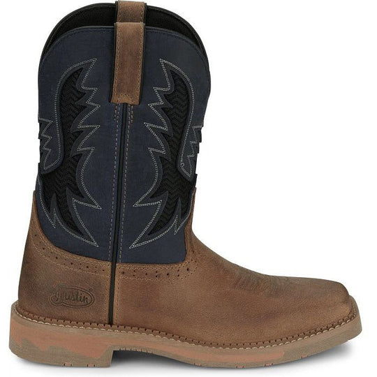 Justin Men's Bolt 11" Square Toe Work Boot - Peanut Tan - SE4114 - Overlook Boots
