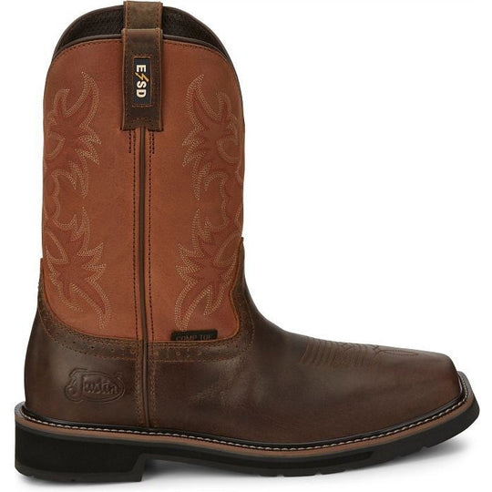 Justin Men's Actuator 11" Composite Toe Static Dissipative Work Boot - Brown - SE4300 7 / Medium / Brown - Overlook Boots