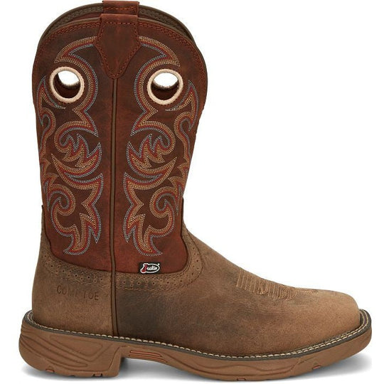 Justin Men's Rush 11" Composite Toe Waterproof Slip Resistant Work Boot - Peanut Tan - SE4341 7 / Medium / Tan - Overlook Boots