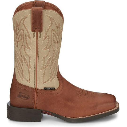 Justin Men's Canter 11" Steel Toe Slip Resistant Western Work Boot - Whiskey Brown - SE4511 - Overlook Boots