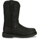 Justin Men's Dorsal 11" Round Toe Waterproof Slip Resistant Pull On Work Boot - Onyx Black - SE4637 - Overlook Boots