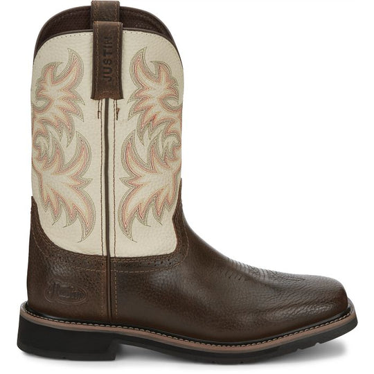 Justin Men's Driller 11" Square Toe Slip Resistant Work Boot - Copper - SE4683 - Overlook Boots