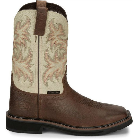 Justin Men's Driller 11" Steel Toe Slip Resistant Work Boot - Copper - SE4684 6 / Medium / Copper - Overlook Boots