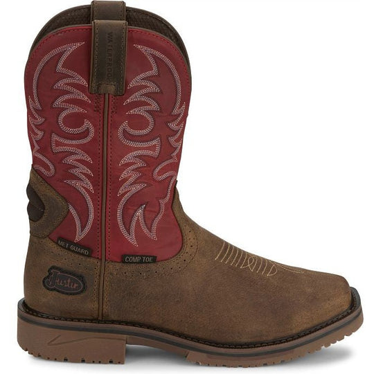 Justin Men's Thorn 11" Composite Toe Waterproof Metguard Western Work Boot - Peanut Tan - SE4753 - Overlook Boots