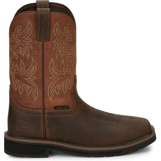Justin Men's Switch 11" Composite Toe Slip Resistant Work Boot - Brown - SE4812 8 / Medium / Brown - Overlook Boots