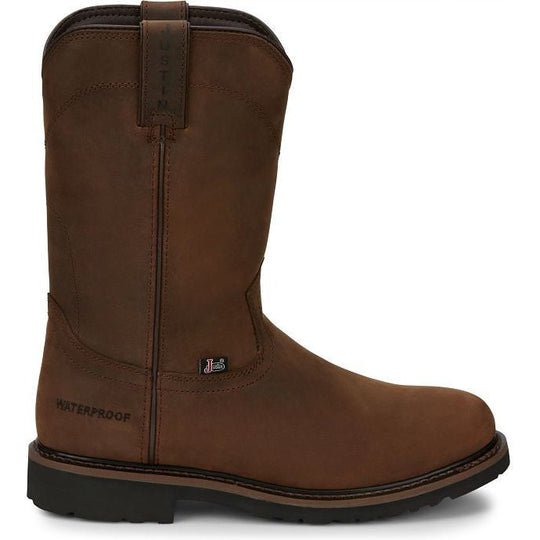 Justin Men's Drywall 10" Waterproof Slip Resistant Work Boot - Whiskey Brown - SE4960 7 / Medium / Brown - Overlook Boots