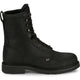 Justin Men's Truckton 8" Steel Toe Waterproof Slip Resistant Lace Up Work Boot - Onyx Black - SE636 - Overlook Boots