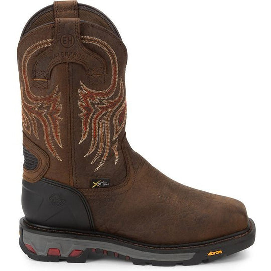 Justin Men's Driscoll 11" Steel Toe Waterproof Metguard Work Boot - Pecan Brown - WK2112 7 / Medium / Brown - Overlook Boots
