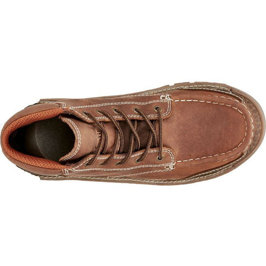 Justin Men's Corbett 5" Moc Toe Waterproof Slip Resistant Lace Up Work Boot - Barley Brown - SE252 - Overlook Boots