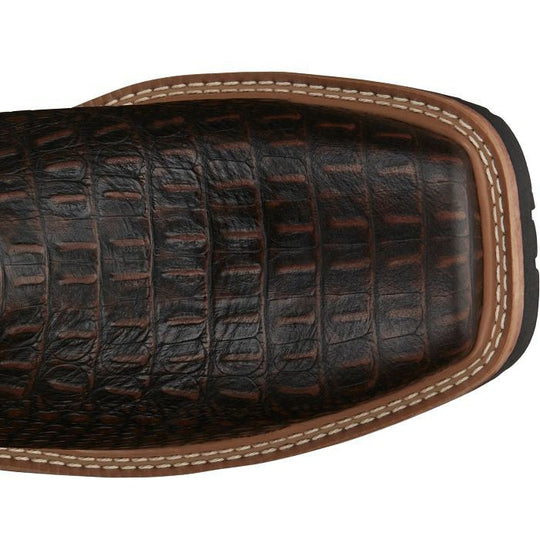 Justin Men's Derrickman 12" Composite Toe Slip Resistant Work Boot - Brown Croc Print - SE4833 - Overlook Boots