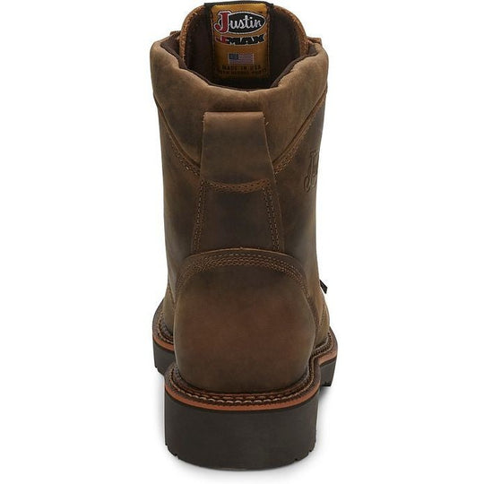 Justin Men's Blueprint 8" Lace Up Slip Resistant Work Boot - Tan Gaucho - 440 - Overlook Boots