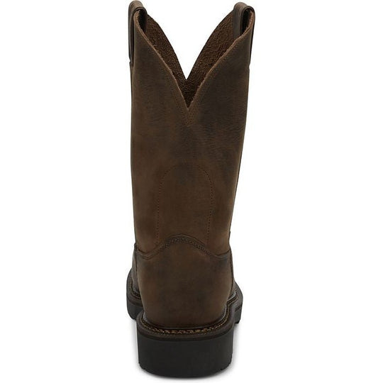 Justin Men's Balusters 11" Steel Toe Slip Resistant Work Boot - Bay Gaucho Brown - 4445 - Overlook Boots