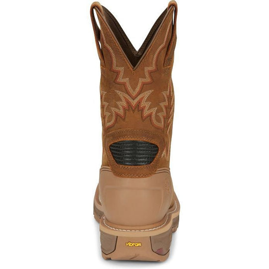 Justin Men's Montana 11" Nano Composite Toe Waterproof Work Boot - Rust Brown - CR2124 - Overlook Boots