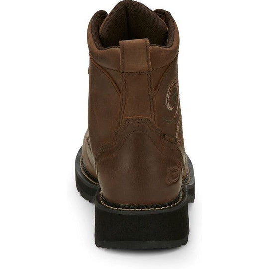 Justin Women's Katerina 6" Steel Toe Waterproof Slip Resistant Work Boot - Aged Bark Brown - GY985 - Overlook Boots