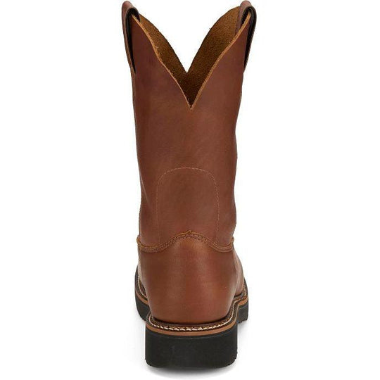 Justin Men's Lafayette 11" Soft Toe Waterproof Pull On Slip Resistant Work Boot - Cinnamon Brown - HL4226 - Overlook Boots