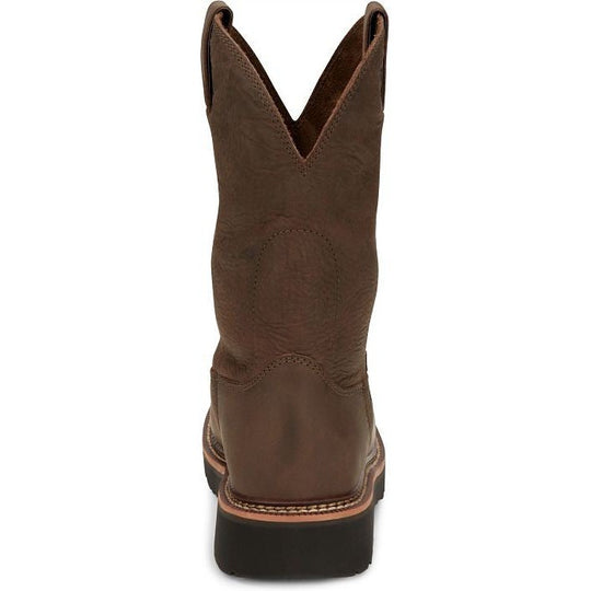 Justin Men's Carbide 11" Steel Toe Western Work Boot - Hickory Brown - OW4441 - Overlook Boots