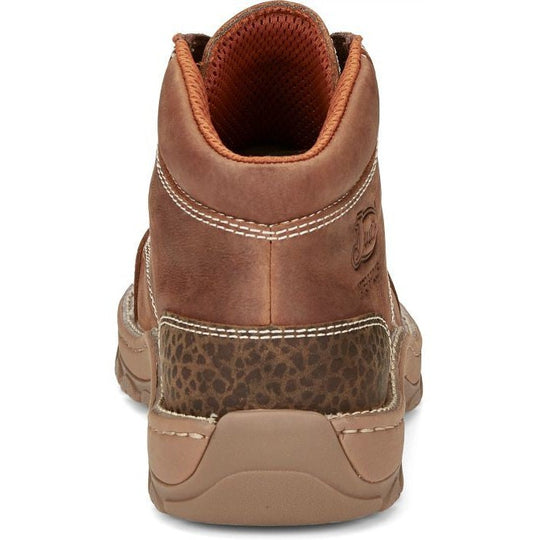 Justin Men's Corbett 5" Moc Toe Waterproof Slip Resistant Lace Up Work Boot - Barley Brown - SE252 - Overlook Boots