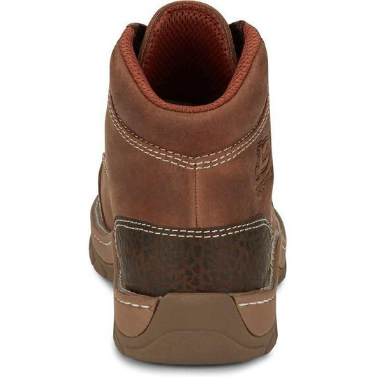 Justin Men's Corbett 5" Alloy Toe Waterproof Met Guard Slip Resistant Work Shoe - Barley Brown - SE255 - Overlook Boots