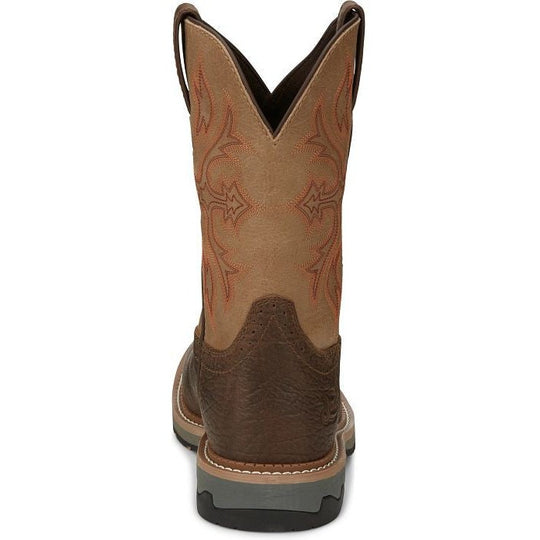 Justin Men's Bolt 11" Composite Toe Waterproof Slip Resistant Work Boot - Buff Brown - SE4103 - Overlook Boots
