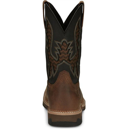 Justin Men's Bolt 11" Nano Composite Toe Western Work Boot -Brown- SE4113 - Overlook Boots