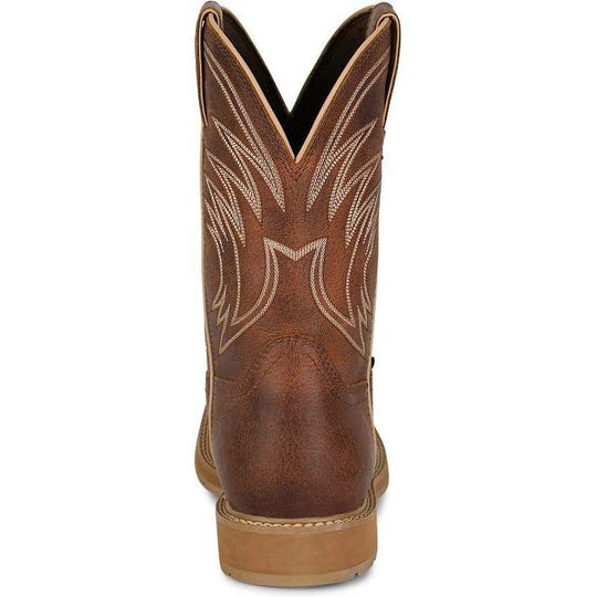 Justin Men's Daywork 11" Square Toe Waterproof Western Work Boot - Pecan - SE4242 - Overlook Boots