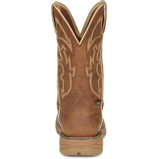 Justin Men's Rush 11" Steel Toe Waterproof Slip Resistant Work Boot - Tan - SE4340 - Overlook Boots