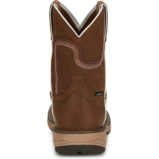 Justin Women's Rush 8" Waterproof Western Work Boot -Brown- SE4359  - Overlook Boots