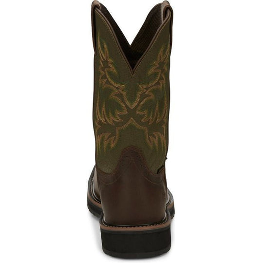 Justin Men's Keavan 11" Steel Toe Waterproof Met Guard Slip Resistant Work Boot - Dark Brown - SE4570 - Overlook Boots
