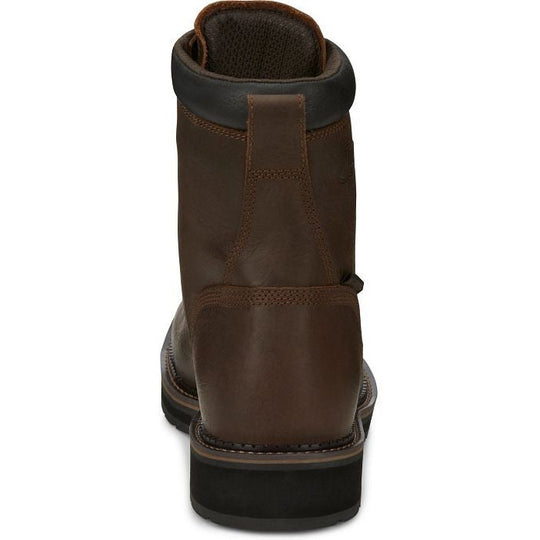 Justin Men's Driller 8" Composite Toe Waterproof Lace Up Work Boot - Aged Brown - SE462 - Overlook Boots