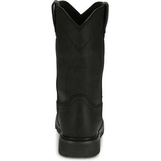 Justin Men's Dorsal 11" Steel Toe Waterproof Slip Resistant Pull On Work Boot - Onyx Black - SE4635 - Overlook Boots