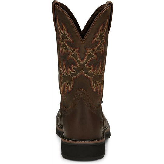 Justin Men's Driller 11" Steel Toe Slip Resistant Work Boot - Dark Brown - SE4682 - Overlook Boots