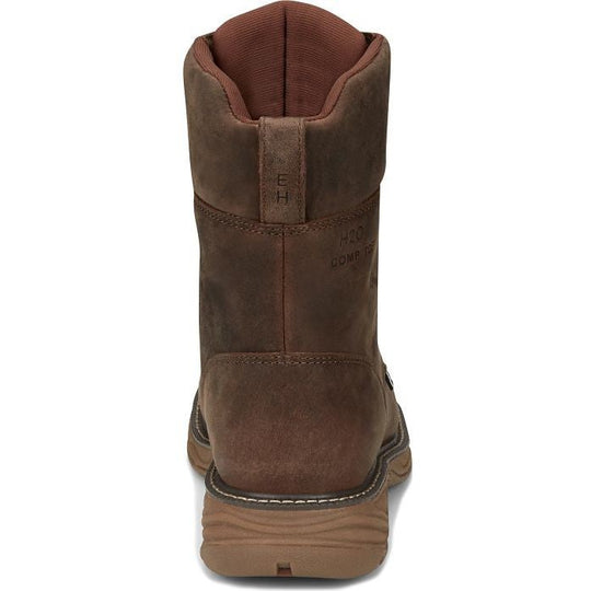 Justin Men's Rush 8" Waterproof Nano Composite Toe Western Work Boot -Brown- SE469 - Overlook Boots