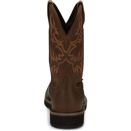Justin Men's Driller 11" Steel Toe Waterproof Slip Resistant Work Boot - Brown - SE4690 - Overlook Boots