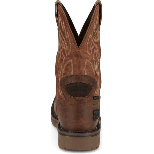 Justin Men's Wolfe 11" Nano Composite Toe Slip Resistant Western Work Boot - Russet Brown - SE4752 - Overlook Boots