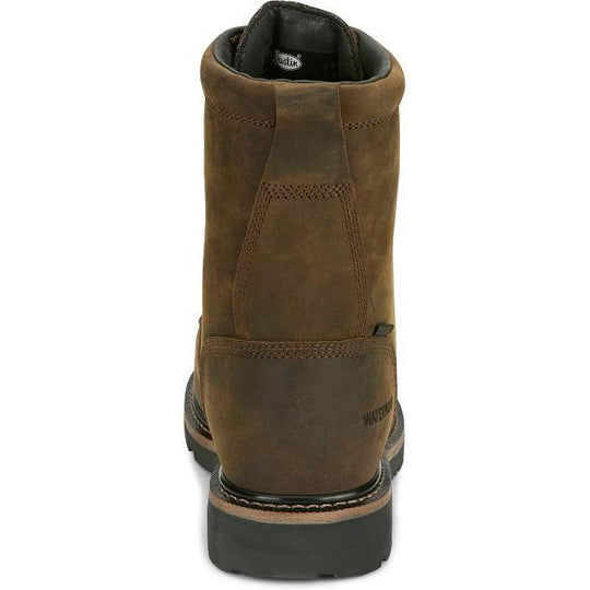 Justin Men's Pulley 8" Nano Composite Toe Waterproof Met Guard Lace Up Work Boot - Whiskey Brown - SE630 - Overlook Boots