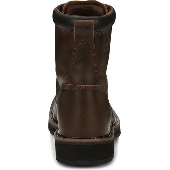 Justin Men's Pulley 8" Lace Up Slip Resistant Work Boot - Aged Brown - SE681 - Overlook Boots