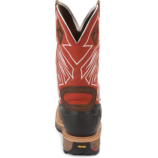 Justin Men's RoughNeck 12" Steel Toe Waterproof Work Boot - Walnut Brown - WK2115 - Overlook Boots