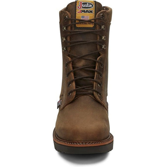 Justin Men's Blueprint 8" Lace Up Slip Resistant Work Boot - Tan Gaucho - 440 - Overlook Boots