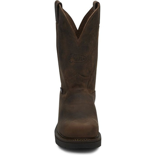 Justin Men's Balusters 11" Steel Toe Slip Resistant Work Boot - Bay Gaucho Brown - 4445 - Overlook Boots