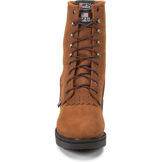 Justin Men's Conductor 8" Slip Resistant Made in USA Work Boot - Hazel - 760 - Overlook Boots