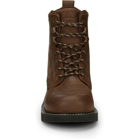 Justin Women's Katerina 6" Steel Toe Waterproof Slip Resistant Work Boot - Aged Bark Brown - GY985 - Overlook Boots