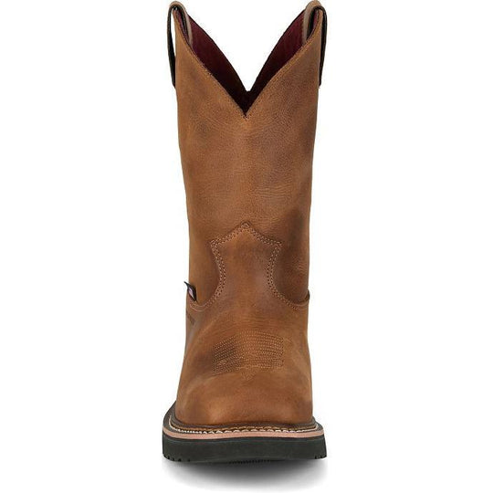 Justin Men's Ames 11" Steel Toe Waterproof Slip Resistant Work Boot - Walnut Brown - HL4225 - Overlook Boots