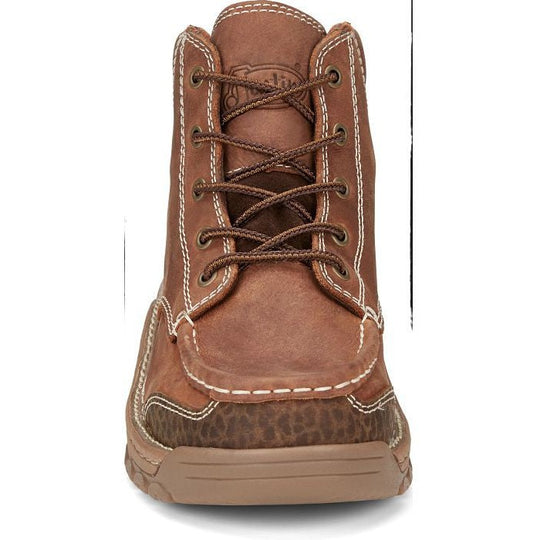 Justin Men's Corbett 5" Moc Toe Waterproof Slip Resistant Lace Up Work Boot - Barley Brown - SE252 - Overlook Boots