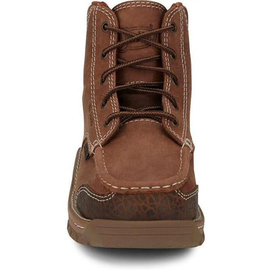 Justin Men's Corbett 5" Alloy Toe Waterproof Met Guard Slip Resistant Work Shoe - Barley Brown - SE255 - Overlook Boots