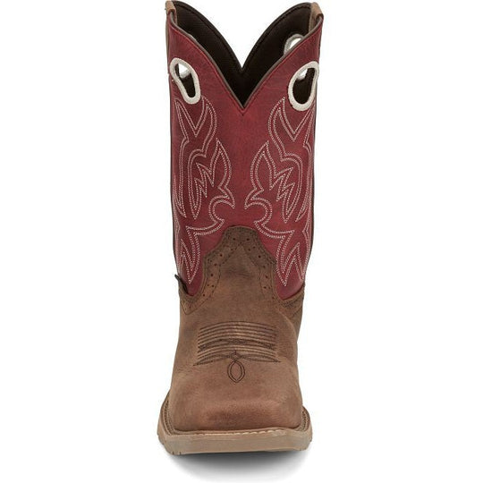 Justin Men's All Round 11" Steel Toe Slip Resistant Western Work Boot - Walnut Brown - SE3110 - Overlook Boots