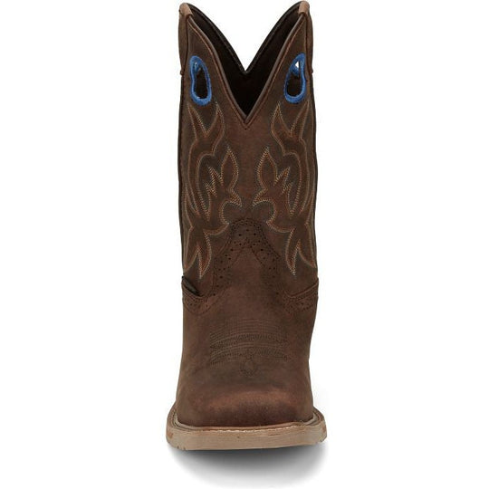 Justin Men's All Round 11" Waterproof Slip Resistant Western Work Boot - Brown - SE3114 - Overlook Boots