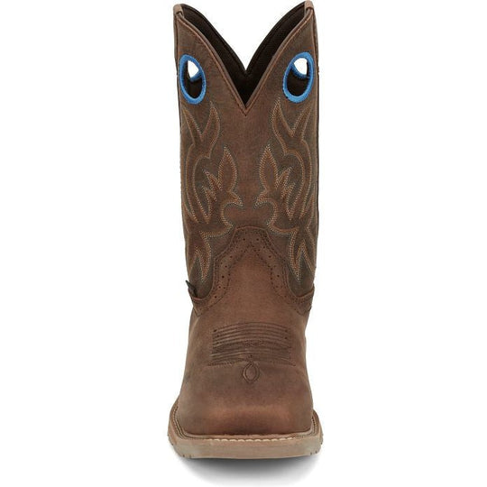 Justin Men's All Round 10" Waterproof Steel Toe Slip Resistant Western Work Boot - Walnut Brown - SE3115 - Overlook Boots