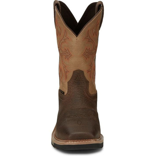 Justin Men's Bolt 11" Composite Toe Waterproof Slip Resistant Work Boot - Buff Brown - SE4103 - Overlook Boots