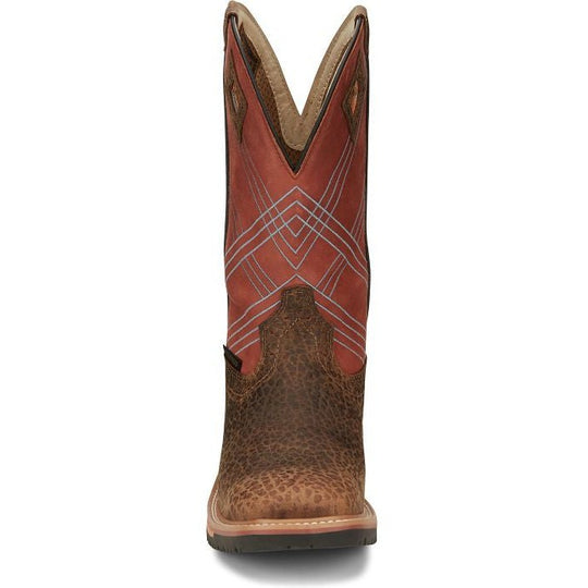 Justin Men's Dalhart 12" Waterproof Slip Resistant Work Boot - Caramel Brown - SE4216 - Overlook Boots